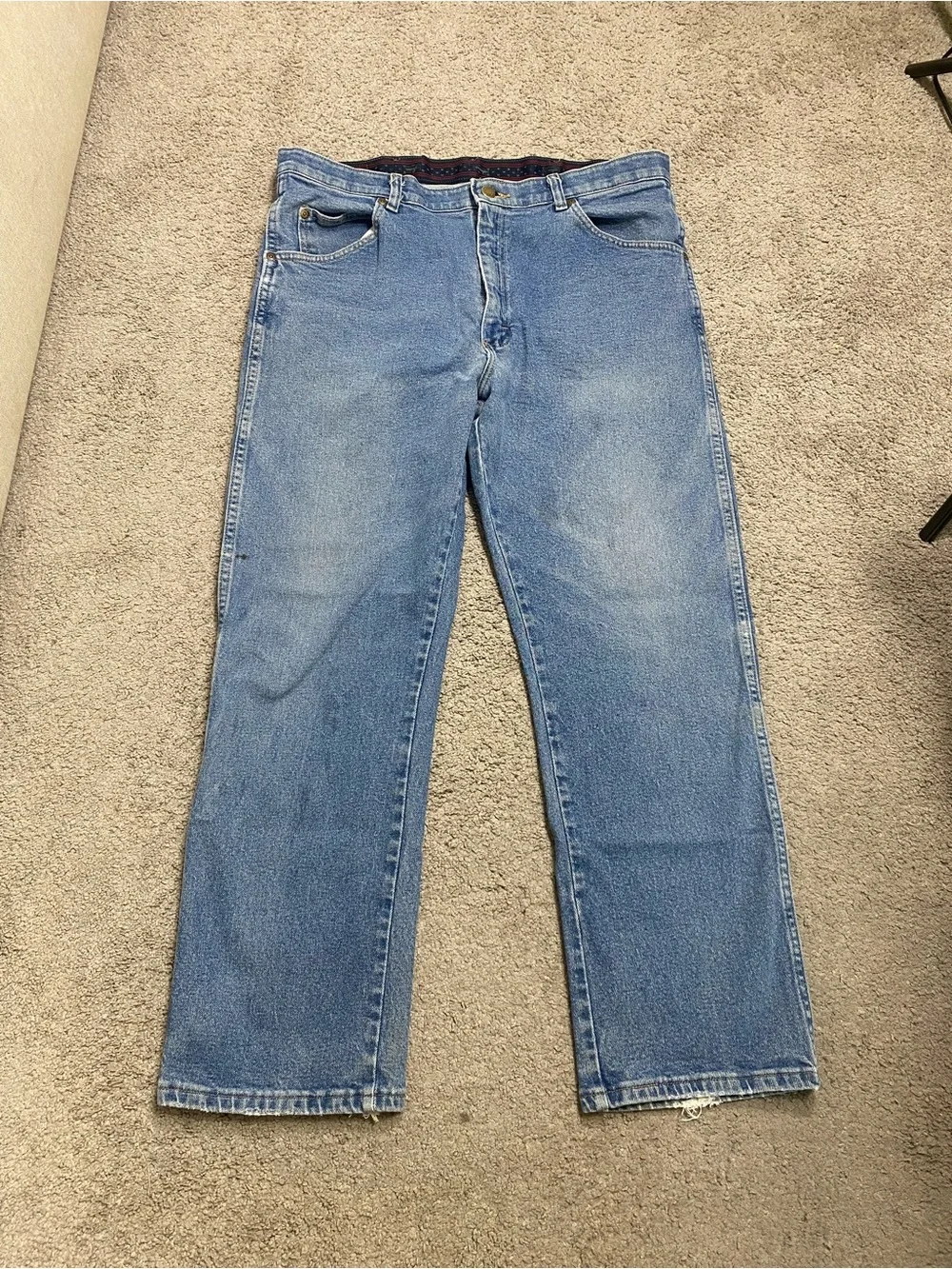 Wrangler Men's Straight Jeans in Blue Denim 36x29 Comfort Flex Waist #5